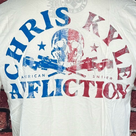 Affliction Men's Short Sleeve Graphic T-shirt - White / Red -Size: M / L - NWT - Picture 9 of 10